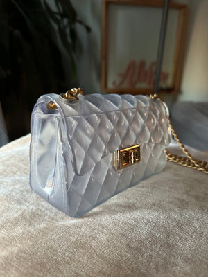 Clear Jelly Quilted Crossbody