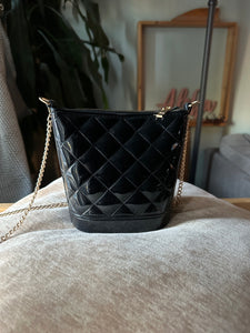 Black Jelly Quilted Crossbody