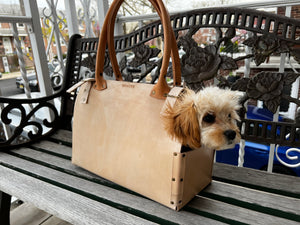 Bo&Dex - Lola Leather Pet Carrier in Vegtan