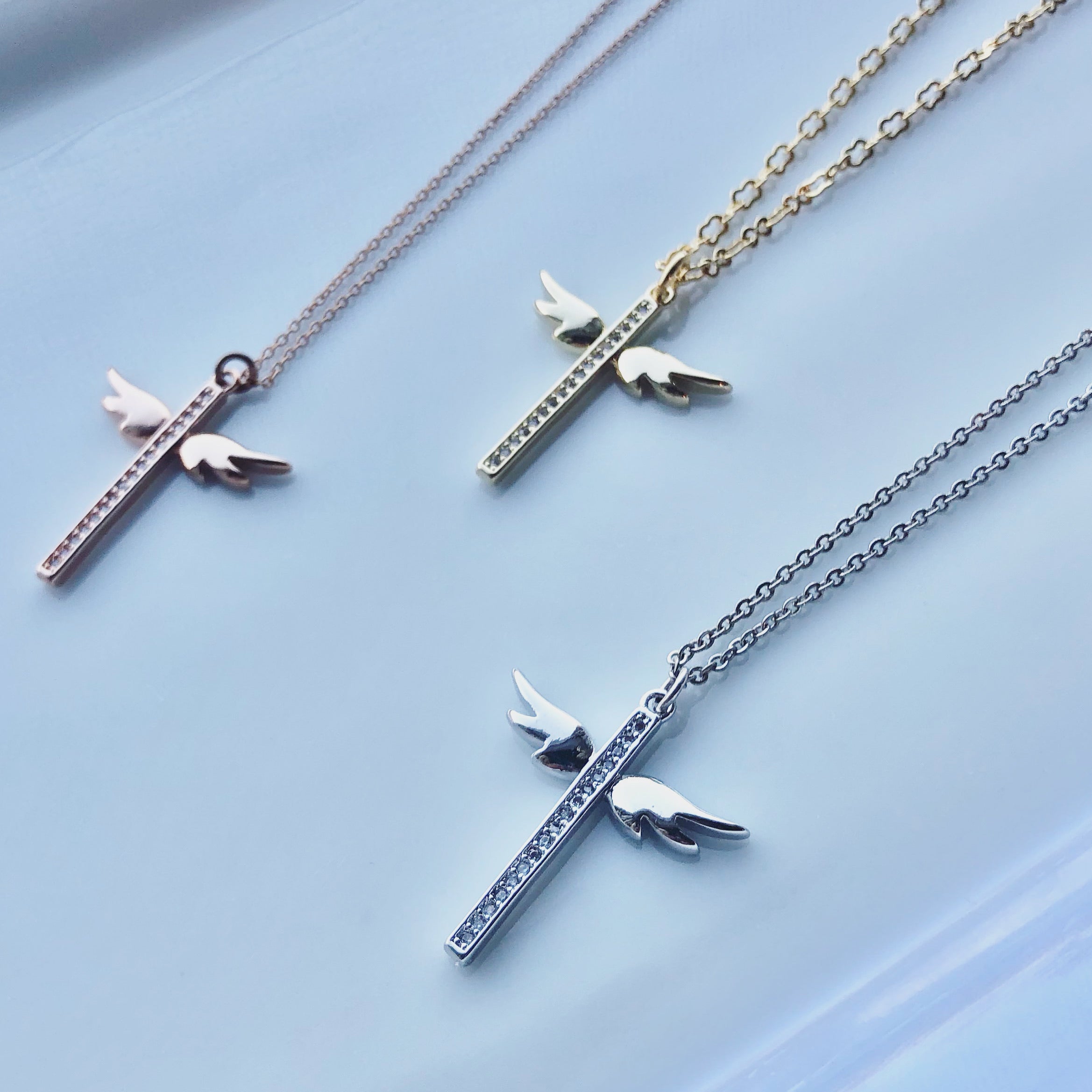 Wings Cross Pendant Necklace